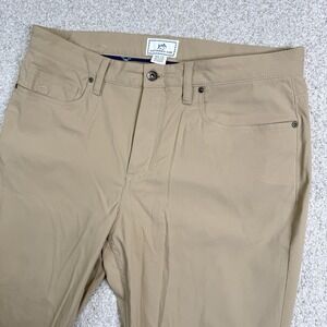 Southern Tide Intercoastal Pant Men 35x32 Khaki Beige Casual Stretch Performance